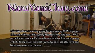 Perfect session: Spanking, suspended Shibari hogtie, vibrator orgasms