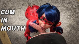 Blowjob and handjob from Ladybug paint cosplay and Cat Noir