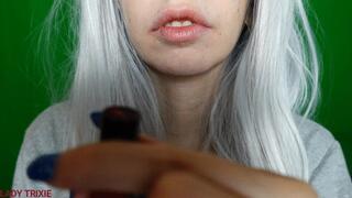 I put a sexy red lipstick on my lips