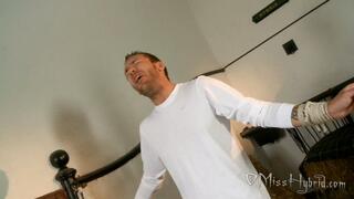 Driver Stable Bound By His Balls Which Were Drained