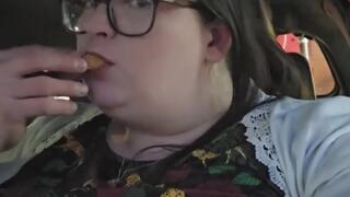SSBBW HAND FED FAST FOOD IN CAR BY FEEDER