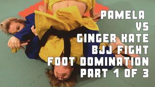 Pamela VS Ginger Kate bjj fight foot domination pat 1 of 3