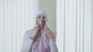 Aya Scarlett - Part 2 - Custom Video - Aya Self-Gagging with Duct Tape
