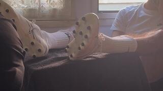 Foot licking and massage after a football match