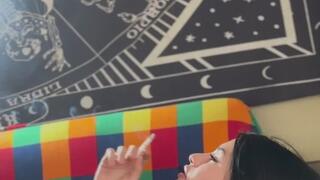 SMOKING HILARY - SMOKING WHILE LYING ON THE COUCH
