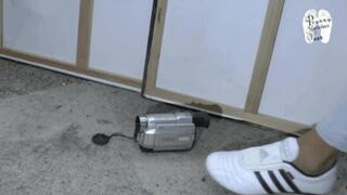 Camcorder under Adidas Sneakers