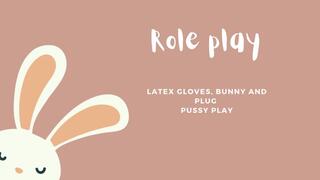 sexy bunny with gloves and plug