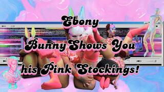 Playful Bunny in Pink Stockings: A Nylon Fantasy!