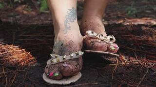 Dirty feet toe wiggle