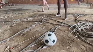 Football on High Heels, Football on High Heels Pumps, Football in Stiletto, High Heels Play