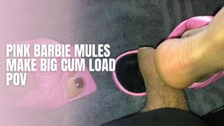 Pink Barbie Mules - Big Cum Load POV