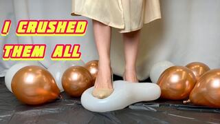 CRUSHED ALL THE BALLOONS WITH A GOLDEN HIGH-HEELED SLEEVE 1080