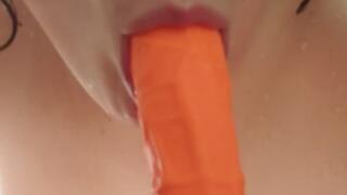 Sucking and Fucking my favorite dildo