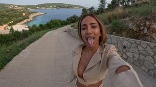 Cum Walk on the island with Luna Black