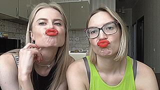 ENJOYING YOUR RED LIPSTICK!