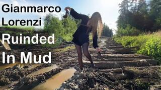 High Heels in Mud, Lorenzi in Mud, Stiletto In Mud, High Heels Stuck in Mud, Girl Got Stuck in Mud