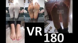 VR180, VR 180 - Her Socks, Feet, Under Glass Feet, Toes and Toenails