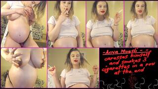 Anya Muesli - caresses himself and smokes 3 cigarettes in a row at the end