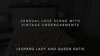 Sensual lesbian love scene with silks and shower