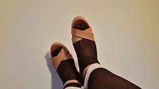 My wife and her tied feet in high heels