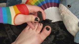 trans feet getting black nailpolish