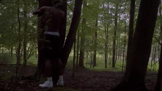 confederate barbie whips Nger slave outside on tree on her new plantation