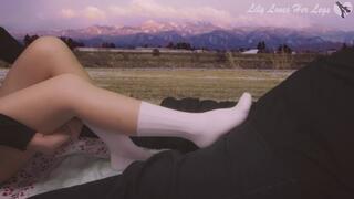 Sockjob, Footjob, and Handjob at the Japanese Park