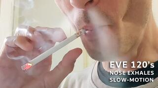 Smoking EVE 120s nose exhales IYF 241124 SLOW