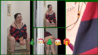 VIRTUAL CHRISTMAS GREETING CARD - BATHROOM TOILET PEE FETISH