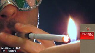 Smoking Multifilter Red 100s with short cigarette holder
