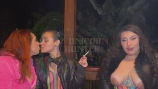 Smoking a cigarette on the balcony with Agatha Ludovino and Rayssa Garcia