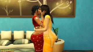 Vol 1 Part 9 - Lesbian aunty Manju strap-on fuck Lakshmi