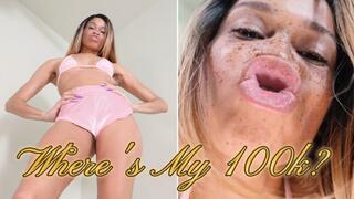Where is My 100k?- Ebony Femdom Goddess Rosie Reed Beatdown POV Kissing Findom Domination- standard definition