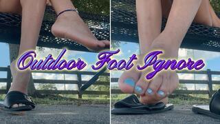 Outdoor Foot Ignore- Ebony Femdom Goddess Rosie Reed Outdoor POV Foot Fetish Sandals Beta Male Ignore- standard definition