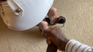 cum on my feet in heels while find my contact lens