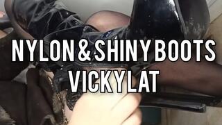 Nylon & shiny boots
