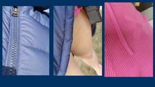 WEARING YOUR FAVE PUFFER FLASHING AND SPITTING OUTSIDE