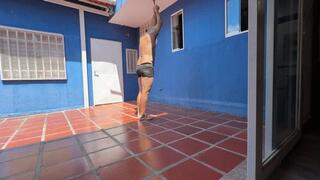 YFYE Whipped without mercy hanging from the ceiling by the Cruel Riding Mistress Kalinda