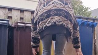 Boxes and basket crush with nylons and Birkenstocks with heels