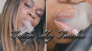 Catch My Smoke- Ebony Femdom Goddess Rosie Reed Luxurious Smoke Fetish In Fur Coat And Leather Gloves (standard definition)
