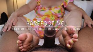 Barefoot Mel Yellow Toes Footjob Handjob Combo