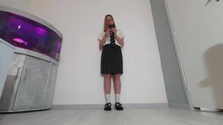 Danielle Schoolgirl Trampling In Different Skirts & Socks & Tights & Shoes FLOOR CAM