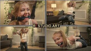 Olesya Bound by the Rigger Part 1 - Cleave Gag, Chair Tie, and Tight Hogtie (FULL HD MP4)