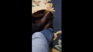 Quick secret footjob