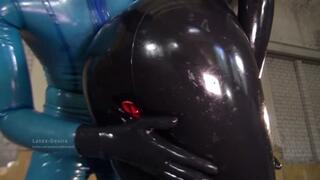 Horny rubber doll used in a lost place
