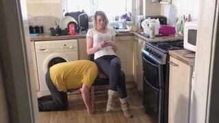 Chelsea Sits On His Head Whilst On The Phone (4K)