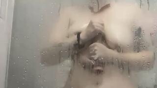 Cleaning My Dildo With My Tits