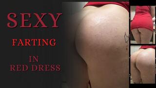 Sexy Farting in Red Dress