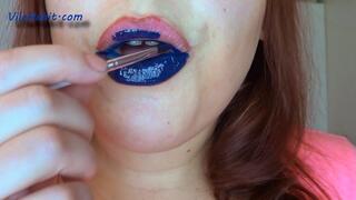 Deep Blue Lips: Sophia Sylvan Lipstick Fetish 720p mp4