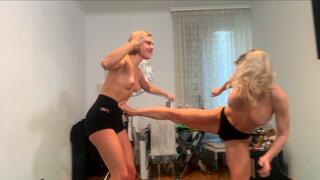 Part 2 Pamela Strong vs newcomer Ginger Kate in a Topless catfight called “THE OLD HIGH SCHOOL BULLY”